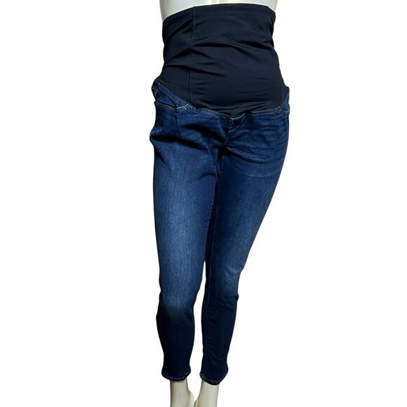 Isabel Maternity Skinny Jeans Size 2/26R Dark Wash Over-Belly Panel Fair Trade - Picture 8 of 16